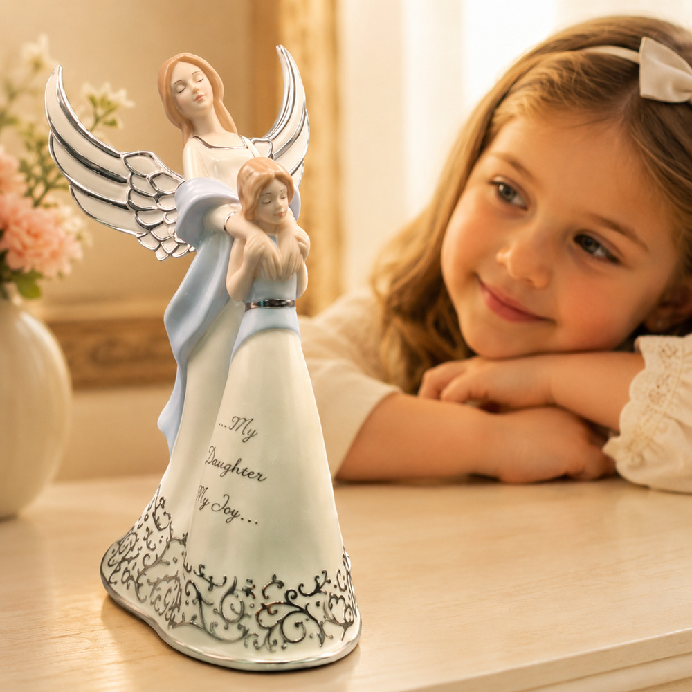 Bradford Exchange My Daughter My Joy Angel Girl Music Box 2003 Porcelain 7.5"